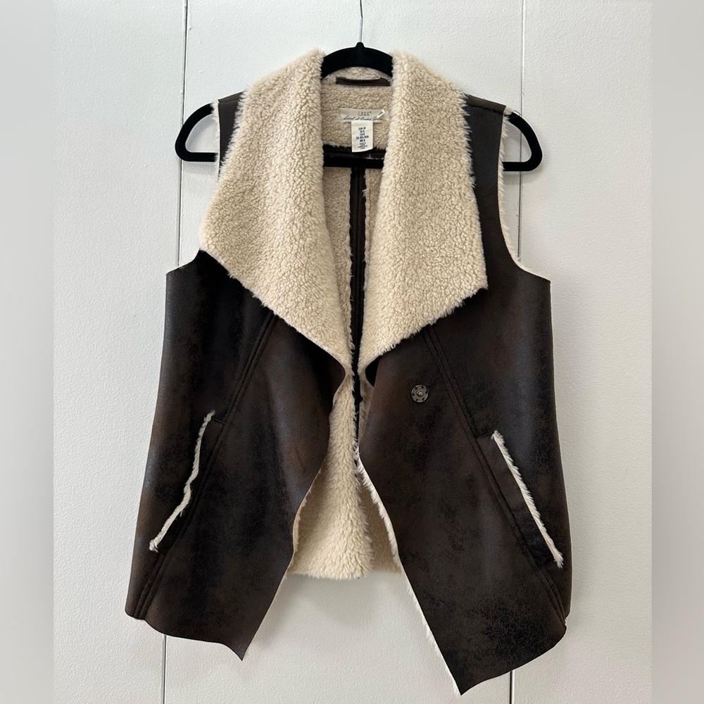 Brown fur lined vest